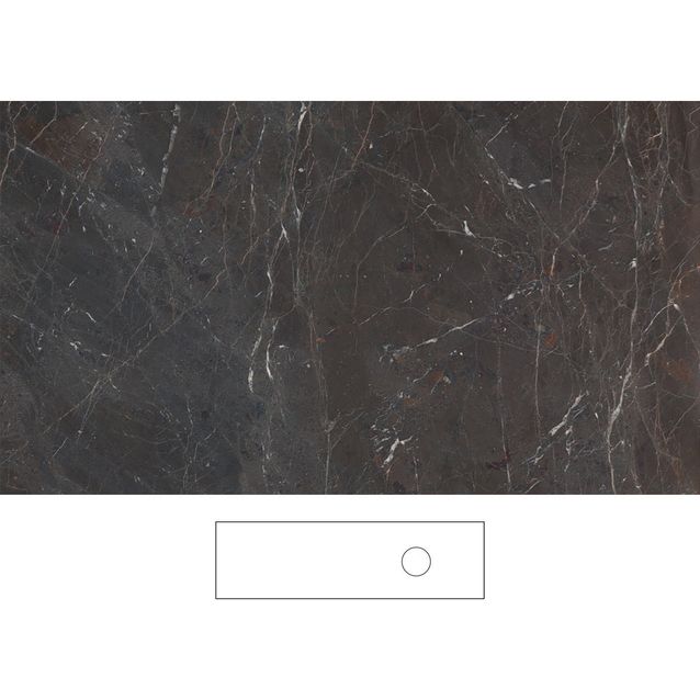 Kylpyhuoneen pöytätaso Svedbergs Epos Brecc 160x45H, oikea, 1600mm, graniittikeramiikka, ilman hanareikää