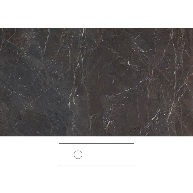 Kylpyhuoneen pöytätaso Svedbergs Epos Brecc 160x45H, vasen, 1600mm, graniittikeramiikka, ilman hanareikää