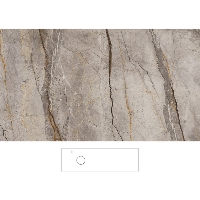 Kylpyhuoneen pöytätaso Svedbergs Epos Silva 160x45H, vasen, 1600mm, graniittikeramiikka, hanareikä vasemmalla