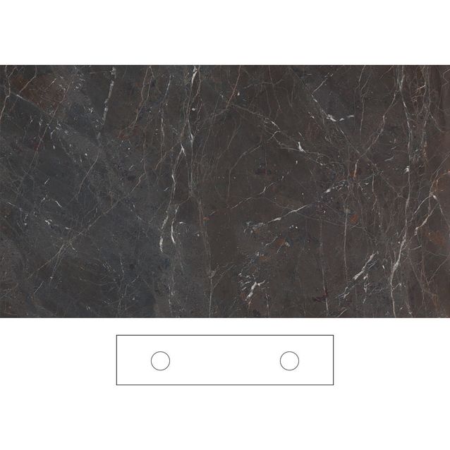 Kylpyhuoneen pöytätaso Svedbergs Epos Brecc 200x45D, kaksois, 2000mm, graniittikeramiikka, ilman hanareikää