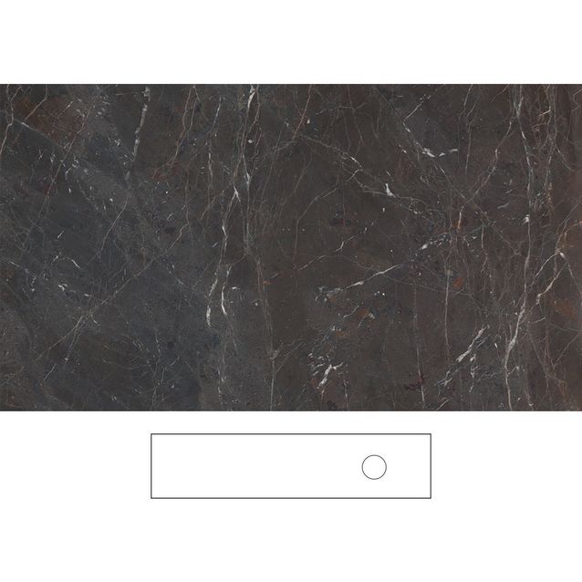 Kylpyhuoneen pöytätaso Svedbergs Epos Brecc 200x45H, oikea, 2000mm, graniittikeramiikka, ilman hanareikää
