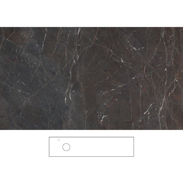 Kylpyhuoneen pöytätaso Svedbergs Epos Brecc 200x45H, vasen, 2000mm, graniittikeramiikka, hanareikä vasemmalla