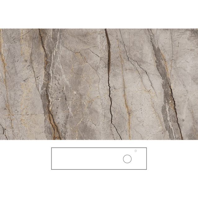 Kylpyhuoneen pöytätaso Svedbergs Epos Silva 200x45H, oikea, 2000mm, graniittikeramiikka, hanareikä oikealla
