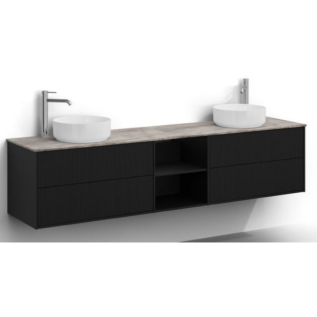 Allaskaappi kahdella altaalla Svedbergs Epos, 200x45cm, 2+0+2 ltk, push-open