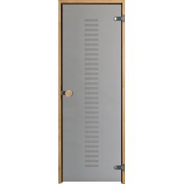 Saunan lasiovi Swedoor Serenity Vertico 8x19, harmaa lasi, leppäkarmi ja vedin
