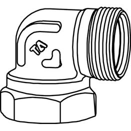 Kulmarunko 3/8 sisä-/ulkokierre kromattu