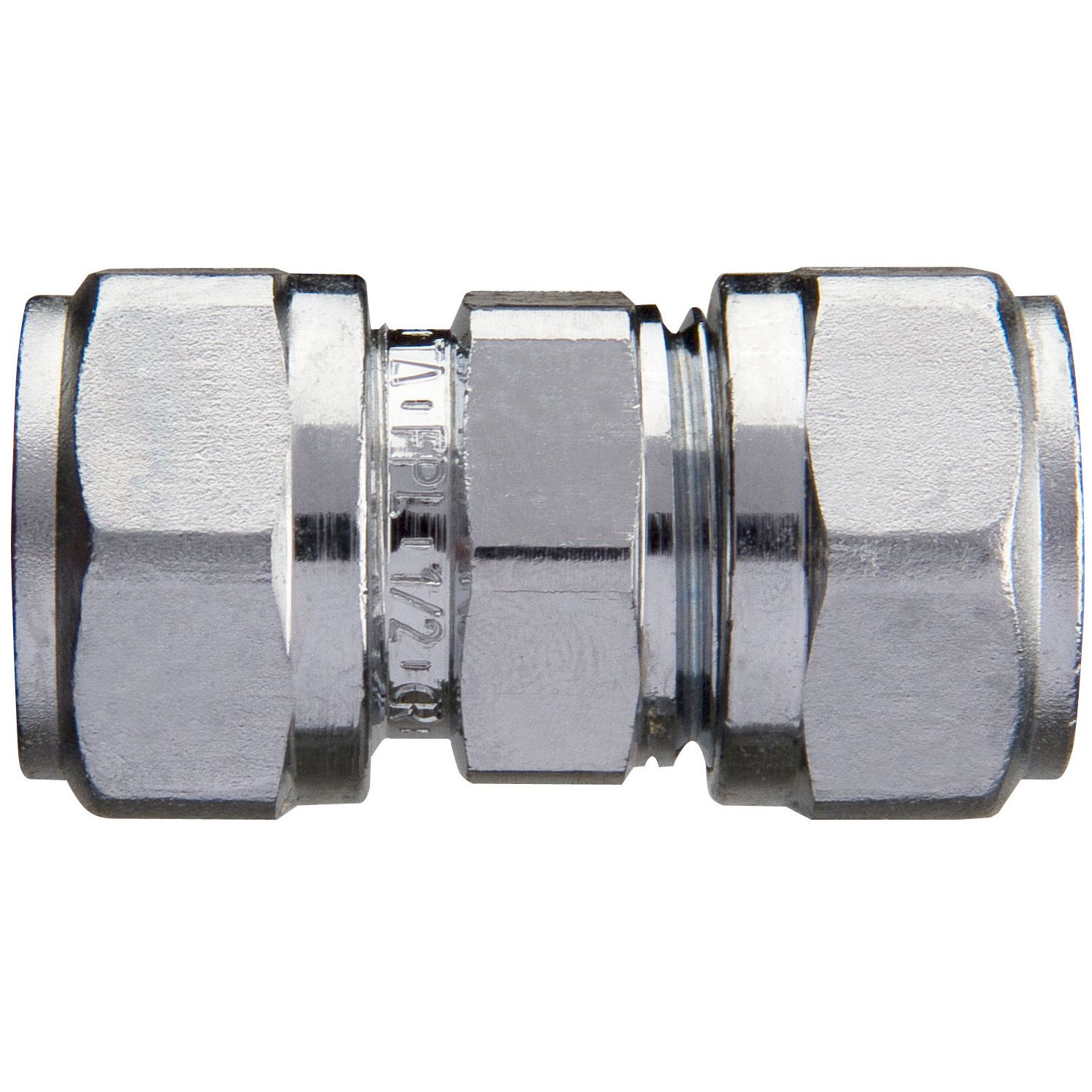 Puserrus-/supistusliitin 12x10 suora kromattu