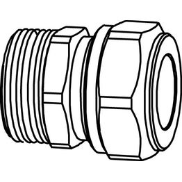Puserrusliitin ulkokierre 1/2x10 suora kromattu