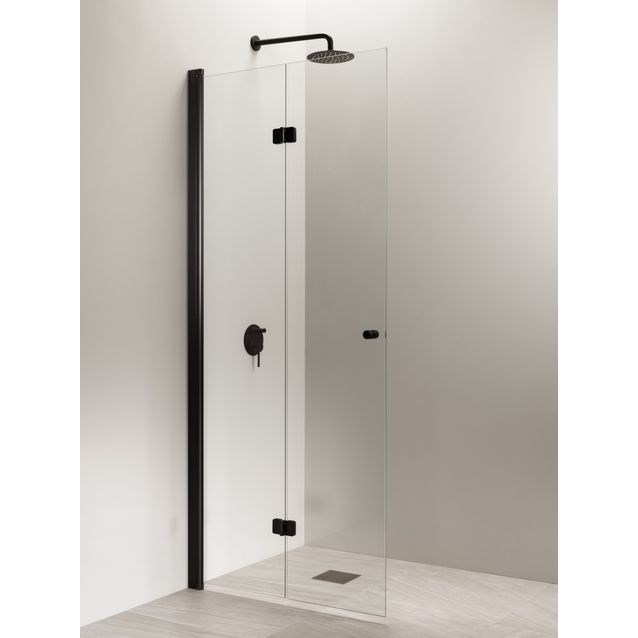 Taittuva suihkuseinä Vihtan Puro 5 kirkas lasi alumiini/musta eri vaihtoehtoja