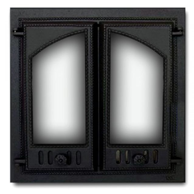 Takkaluukku 403, 2-ovinen puoliholvikaari, 410x410mm, 