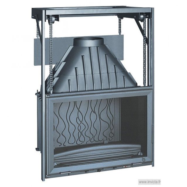 Takkasydän 700 Grande Vision, ylös avautuva luukku, 14 kW, harmaa/malmi, 162 kg