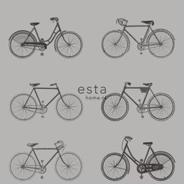 Tapetti Esta Brooklyn Bridge 128502, graafinen/geometrinen, vintage, harmaa/musta