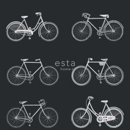 Tapetti Esta Brooklyn Bridge 128503, graafinen/geometrinen, vintage, musta/valkoinen