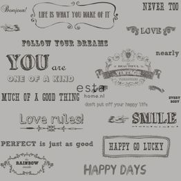 Tapetti Esta Brooklyn Bridge 128504, teksti, harmaa/musta