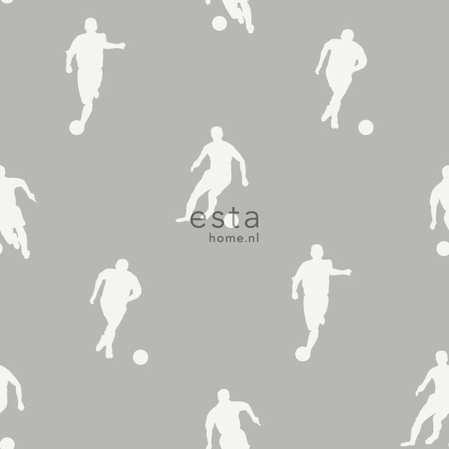 Tapetti Esta College 128801 0,53x10,05 m harmaa/valkoinen