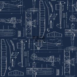 Tapetti Esta College 128810, graafinen/geometrinen, vintage, tummansininen