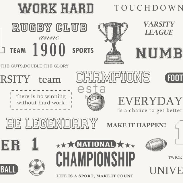 Tapetti Esta College 128817 0,53x10,05 m valkoinen/musta 