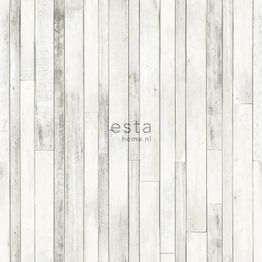 Tapetti Esta College 138816, puujäljitelmä, valkoinen/harmaa
