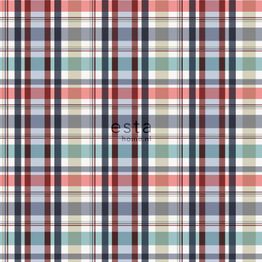 Tapetti Esta College 138818, ruutu, monivärinen