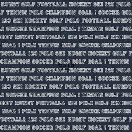 Tapetti Esta College 138830, teksti, sininen/valkoinen