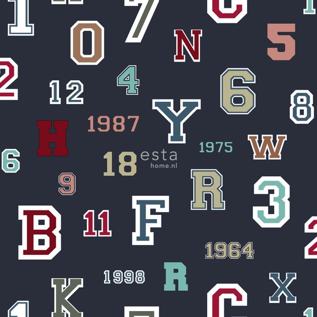 Tapetti Esta College 138833 0,53x10,05 m sininen/valkoinen/punainen