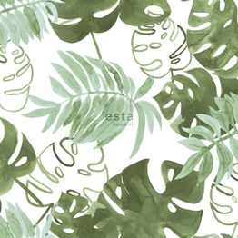 Tapetti Esta Greenhouse 138888, luonto, vihreä/valkoinen