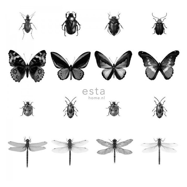 Tapetti Esta Greenhouse 158827 46,5 cm x 8,37 m valkoinen/harmaa/musta