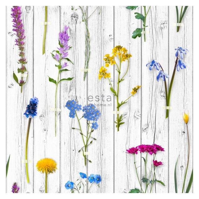 Tapetti Esta Greenhouse 158828 46,5 cm x 8,37 m valkoinen/harmaa/vihreä/keltainen/sininen/liila/violetti