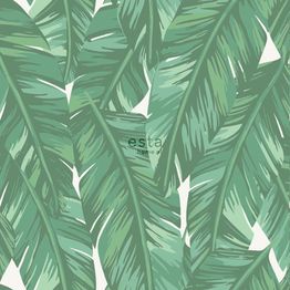 Tapetti ESTA Jungle Fever 139014, non-woven, luonto, vihreä/valkoinen