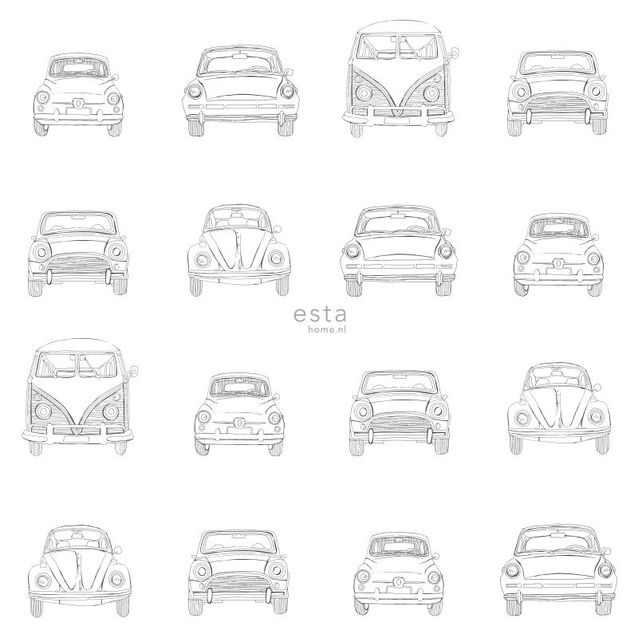 Tapetti Esta Little Bandits 138941 0,53x10,05 m valkoinen/musta