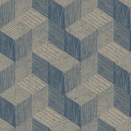 Tapetti Jungle Fever JF3303, puujäljitelmä, 3D, sininen