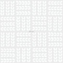 Tapetti Origin Hide & Seek 347502, graafinen/geometrinen, valkoinen/hopea