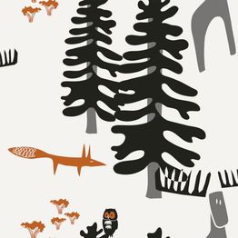 Lastenhuoneen tapetti Decor Maison Belle 5341-1, metsä, vaalea/musta, non-woven