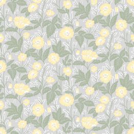 Tapetti Decor Maison Belle 5342-1, non-woven, maalaisromanttinen, harmaa/keltainen
