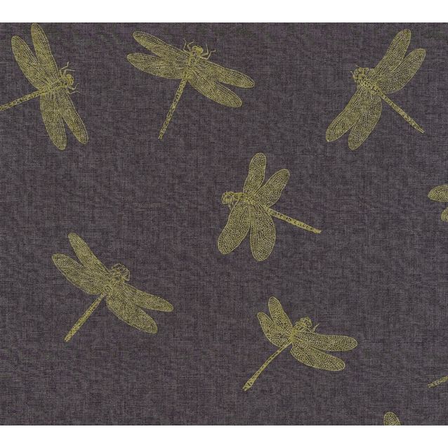 Tapetti Sandudd Four Seasons 358973, 0,53x10,05m, musta/kulta, non-woven