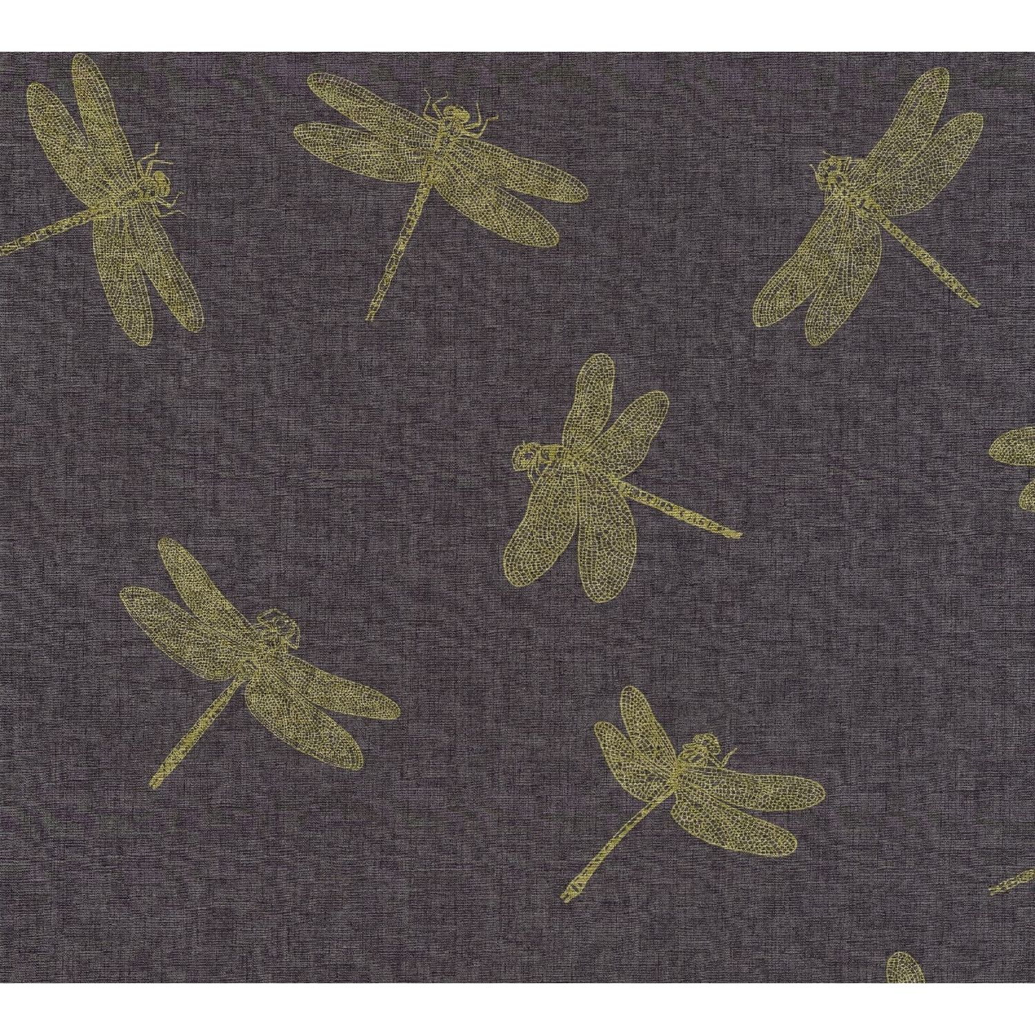 Tapetti Sandudd Four Seasons 358973, 0,53x10,05m, musta/kulta, non-woven