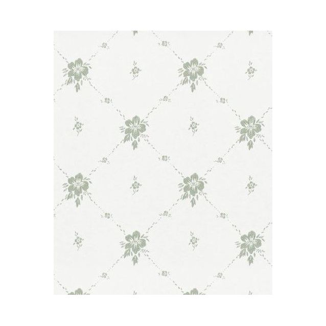 Tapetti Sandudd Isoäidin aikaan 4836-2, 0,53x10,05m, valkoinen/vihreä, non-woven