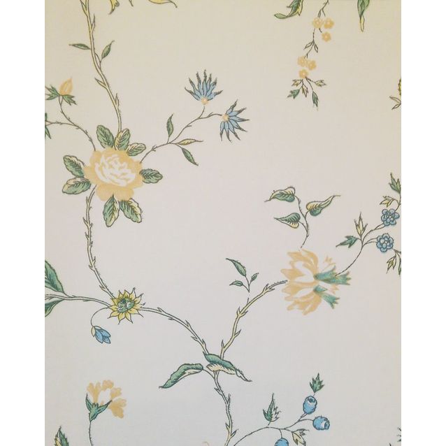 Tapetti Sandudd Isoäidin aikaan 4844-1, 0,53x10,05m, valkoinen/keltainen, non-woven