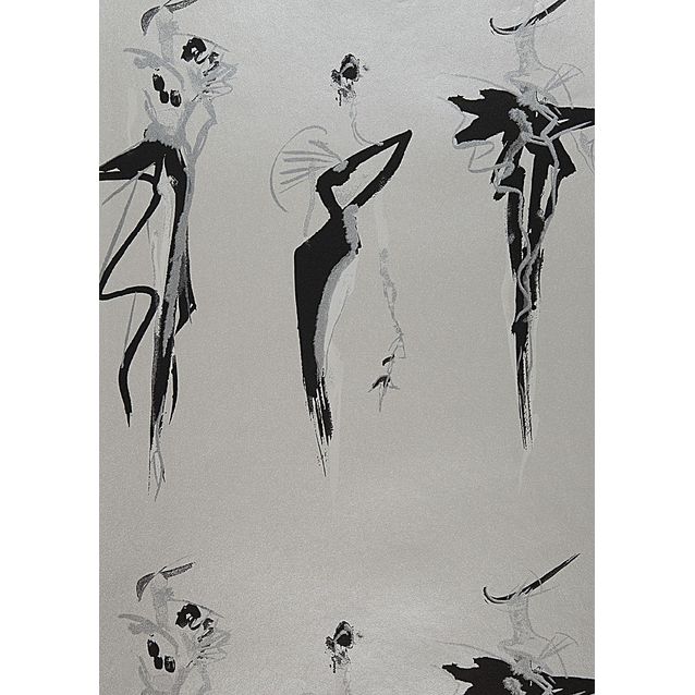 Tapetti Sandudd Jukka Rintala 5116-1, 0,53x10,05m, helmiäinen/musta, non-woven