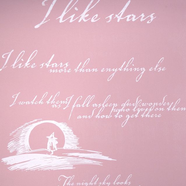 Lastenhuoneen tapetti Sandudd Moomin 5162-6, 0,53x11,2m, vaaleanpunainen/valkoinen, non-woven