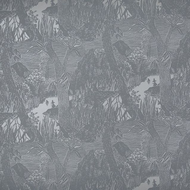 Tapetti Sandudd Moomin 5166-3, 0,53x11,2m, vaaleanharmaa/hopea, non-woven