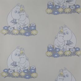 Lastenhuoneen tapetti Sandudd Muumi 4909-1, 0,53x11,2m, beige, non-woven.