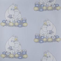 Lastenhuoneen tapetti Sandudd Muumi 4909-2, 0,53x11,2m, sininen, non-woven