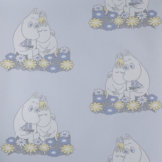 Lastenhuoneen tapetti Sandudd Muumi 4909-2, 0,53x11,2m, sininen, non-woven