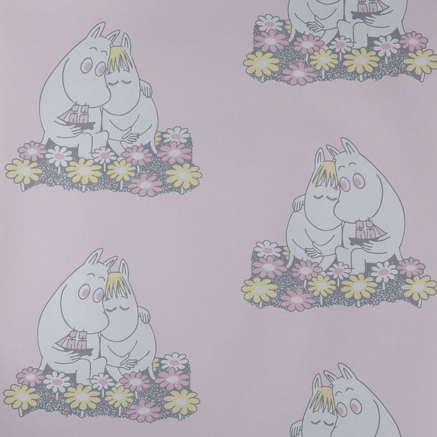 Lastenhuoneen tapetti Sandudd Muumi 4909-3, 0,53x11,2m, vaaleanpunainen, non-woven