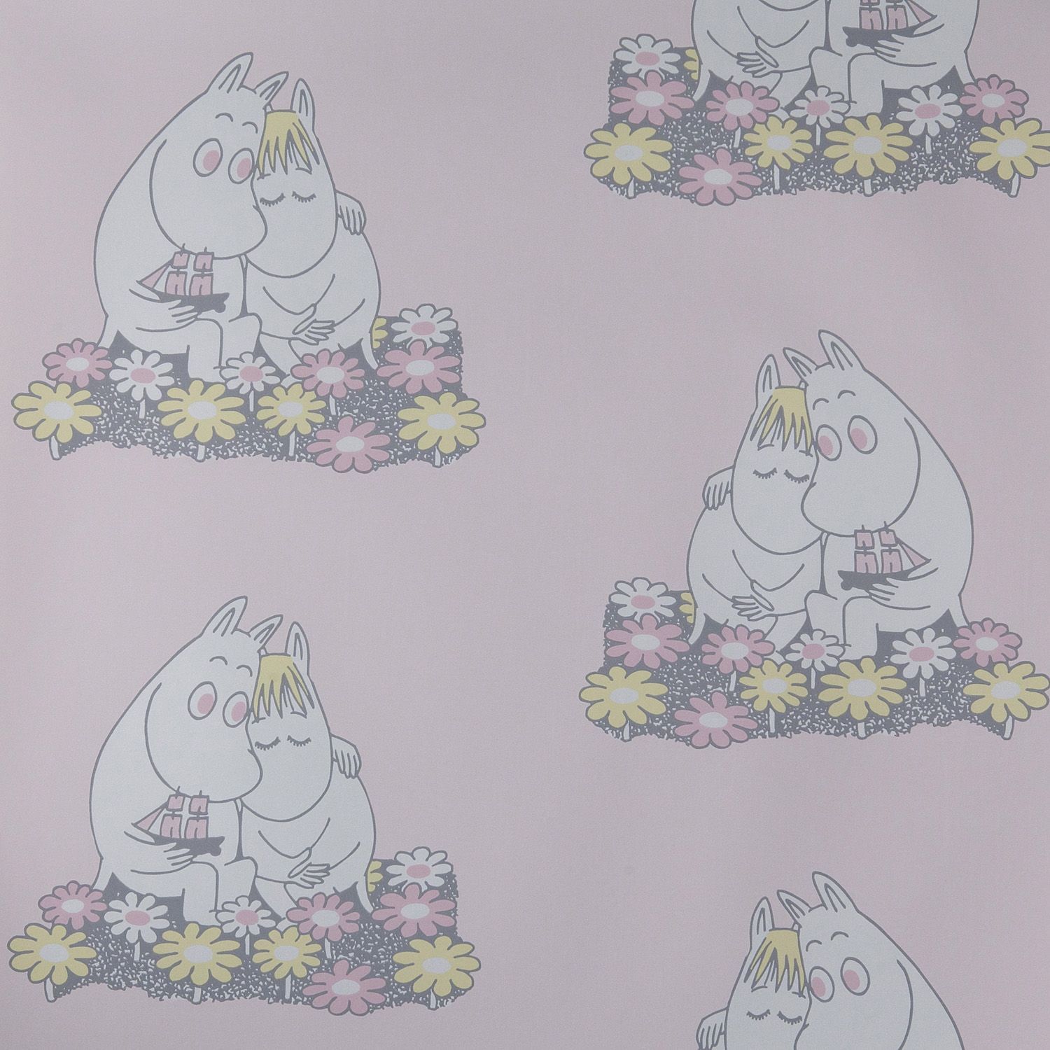 Lastenhuoneen tapetti Sandudd Muumi 4909-3, 0,53x11,2m, vaaleanpunainen, non-woven