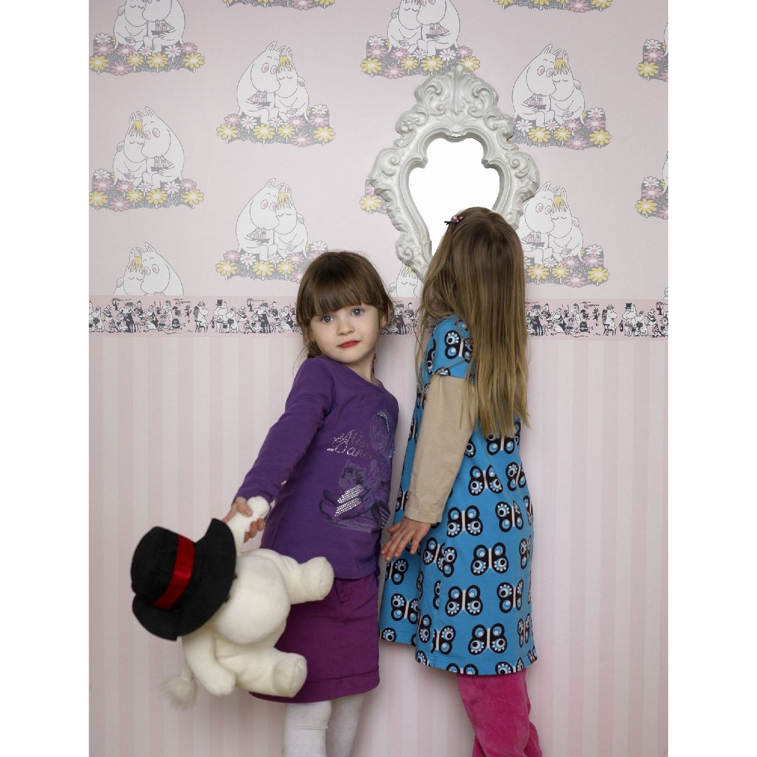 Tapetti Sandudd Muumi 4909-3, 0,53x11,2m, vaaleanpunainen, non-woven lisäkuva