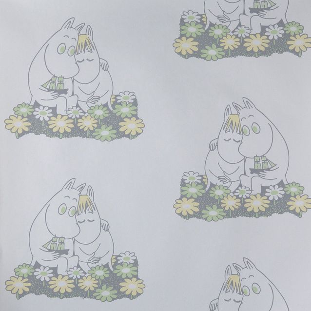 Lastenhuoneen tapetti Sandudd Muumi 4909-4, 0,53x11,2m, valkoinen, non-woven