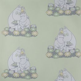 Lastenhuoneen tapetti Sandudd Muumi 4909-5, 0,53x11,2m, vihreä, non-woven