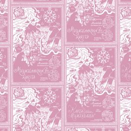 Lastenhuoneen tapetti Sandudd Muumi 5348-3, vaaleanpunainen, non-woven